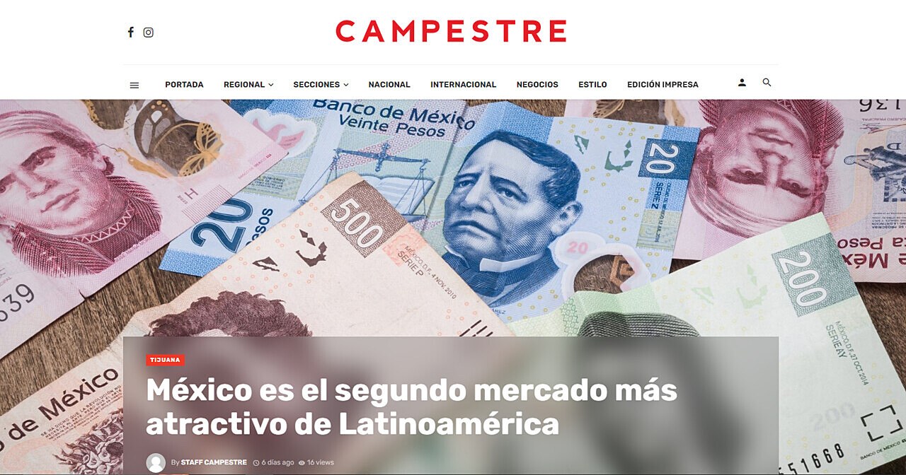 Mxico es el segundo mercado ms atractivo de Latinoamrica